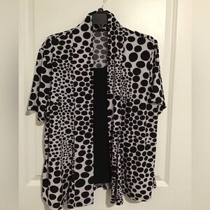 Chic Polka Dot Open Cardigan Size L